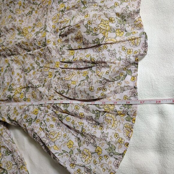 Floral Boho Prairie Peplum Tunic Top Women’s Size Large Lavender Flowy Blouse - Picture 10 of 11